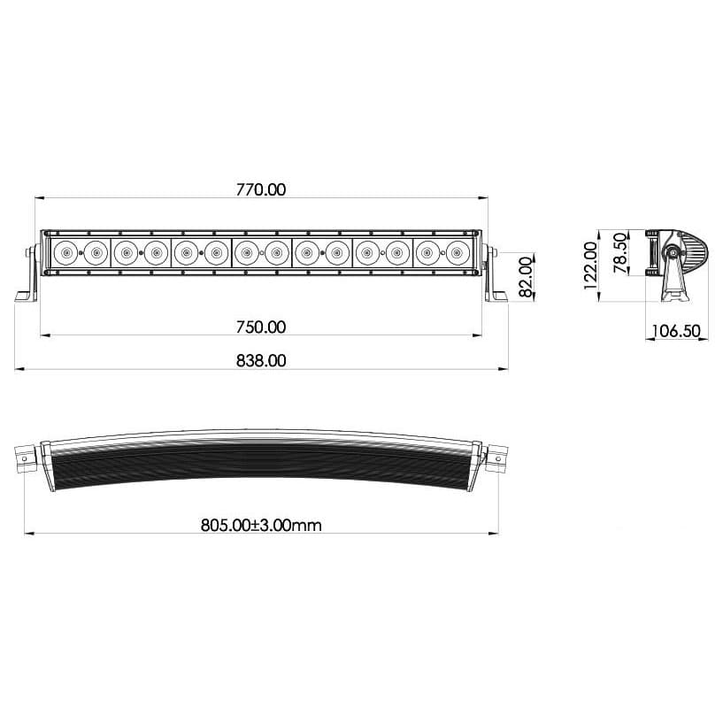 LED Lightbar Curved 30" 140W Combo 1