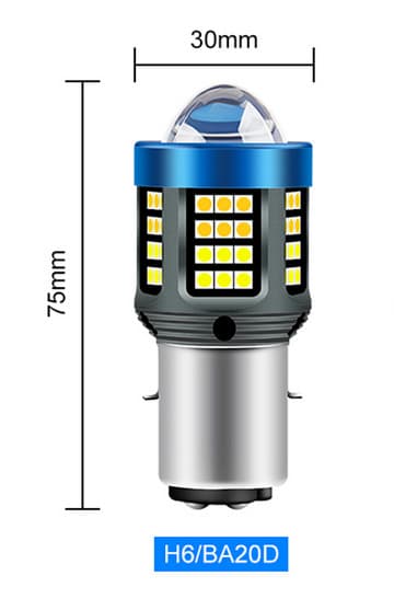 H6 LED (BA20D) 20000Lm Hel-halvljus